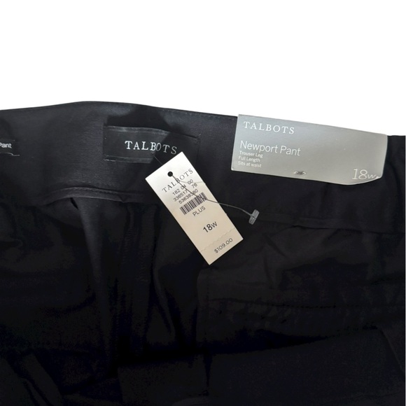 Talbots Newport Pants Black 18W Plus Size Straight Leg NWT Q32 - Picture 2 of 8